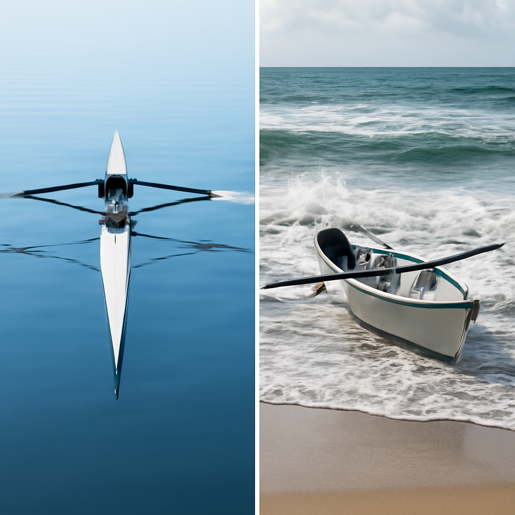 Wioślarstwo klasyczne a coastal rowing: różnice v łodziach, wodzie i taktyce